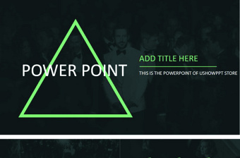 绿色几何创意极简欧美风工作汇报ppt模板