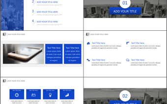 商务蓝欧美画册风格实用PPT模板