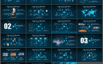 炫酷动态璀璨光点PPT模板