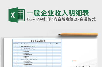 2021年一般企业收入明细表
