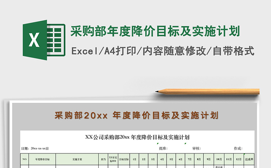 2021年采购部年度降价目标及实施计划
