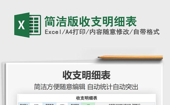 2021年简洁版收支明细表