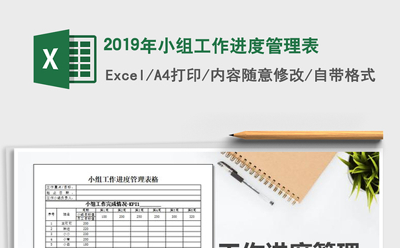 2021年2019年小组工作进度管理表