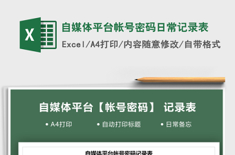 2021年自媒体平台帐号密码日常记录表