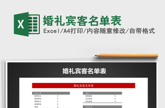 2021年婚礼宾客名单表