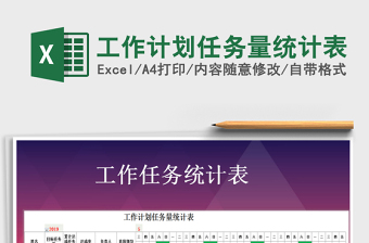 2021年工作计划任务量统计表