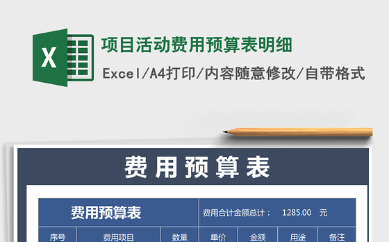 2021年项目活动费用预算表明细