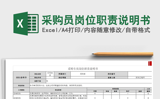 2021年采购员岗位职责说明书