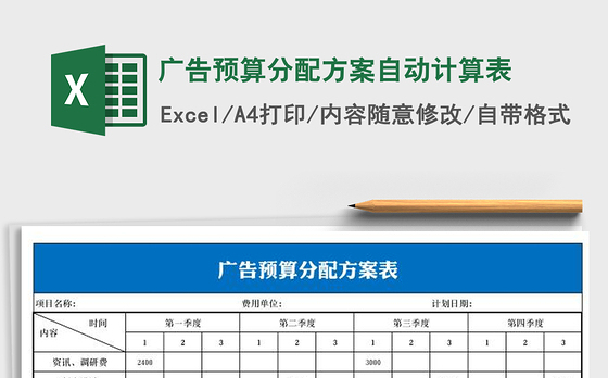 2021年广告预算分配方案自动计算表