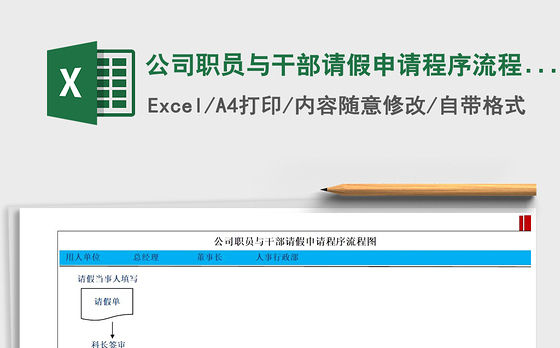 2021年公司职员与干部请假申请程序流程图