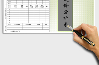 2021年产品定价分析表
