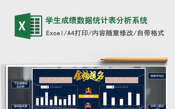 2021年学生成绩数据统计表分析系统