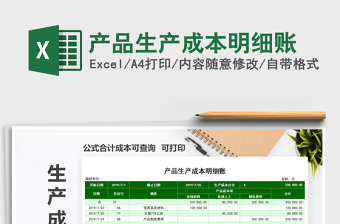 2021年产品生产成本明细账