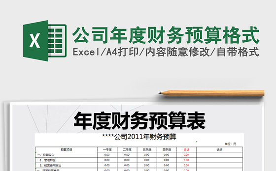 2021年公司年度财务预算格式