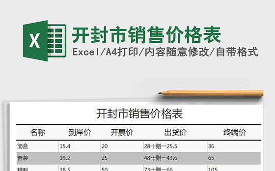 2021年开封市销售价格表