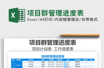 2021年项目群管理进度表