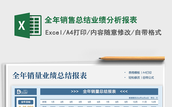 2021年全年销售总结业绩分析报表免费下载