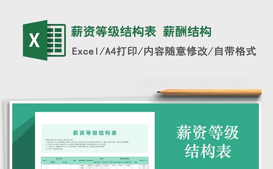 2021年薪资等级结构表 薪酬结构