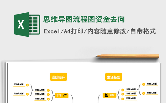 2021年思维导图流程图资金去向
