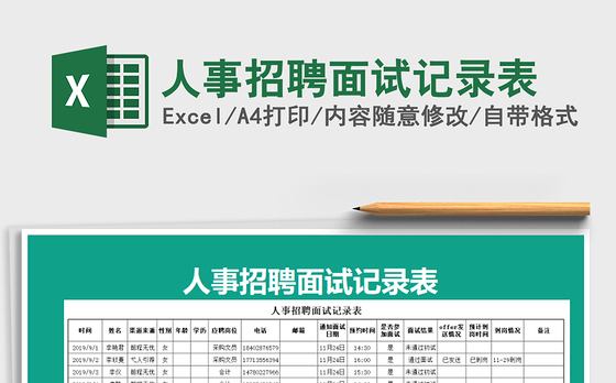 2021年人事招聘面试记录表