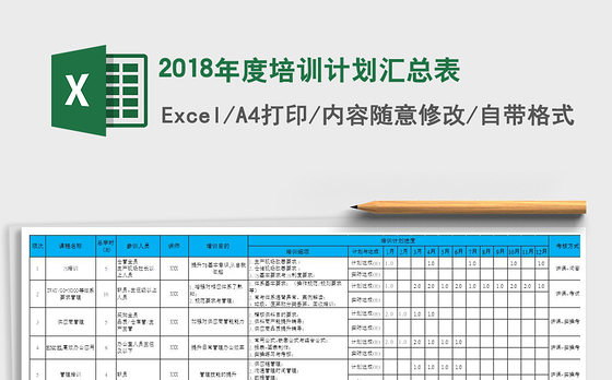 2021年2018年度培训计划汇总表