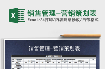 2021年销售管理-营销策划表