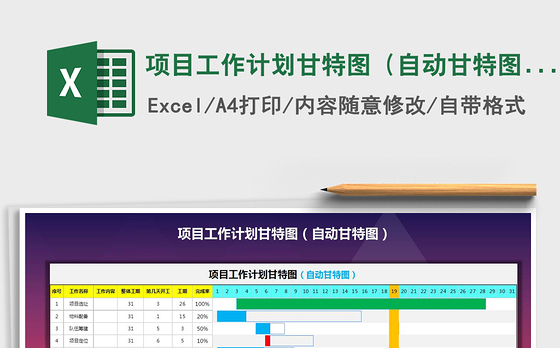 2021年项目工作计划甘特图（自动甘特图）