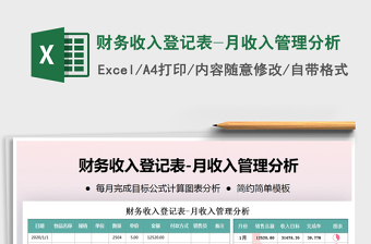 2021年财务收入登记表-月收入管理分析