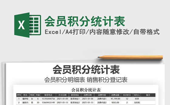 2021年会员积分统计表