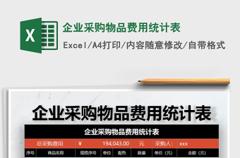 2021年企业采购物品费用统计表免费下载