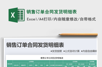 2021年销售订单合同发货明细表免费下载