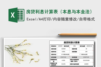 2022年房贷利息计算表（本息与本金法）