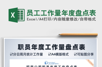 2021年员工工作量年度盘点表