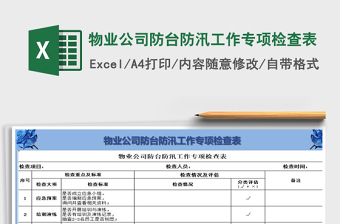 2022年物业公司防台防汛工作专项检查表免费下载