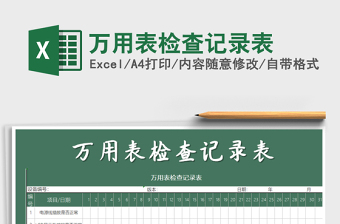 2021年万用表检查记录表