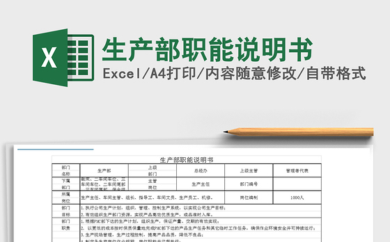 2021年生产部职能说明书
