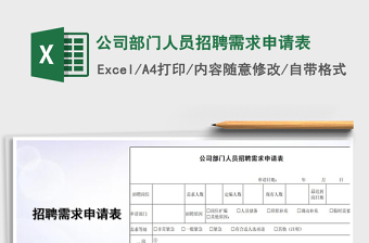 2022年公司部门人员招聘需求申请表免费下载