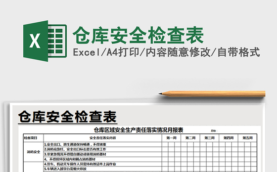 2021年仓库安全检查表