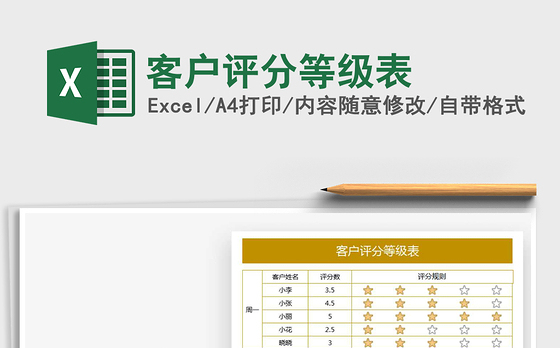 2021年客户评分等级表