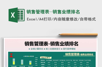 2021年销售管理表-销售业绩排名