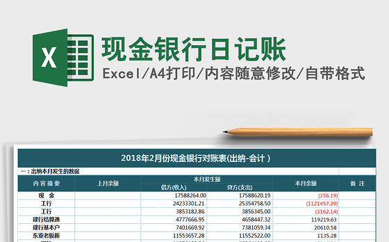 2021年现金银行日记账免费下载