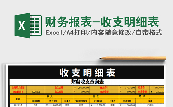 2021年财务报表-收支明细表