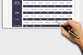 2021年景区门票收入月度统计表