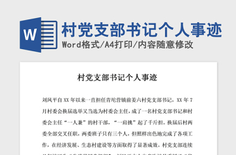 2021年村党支部书记个人事迹