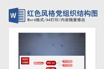 2021年红色风格党组织结构图