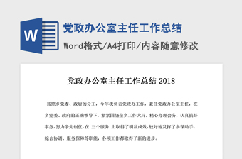 2021年党政办公室主任工作总结