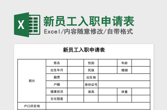 2021年新员工入职申请表