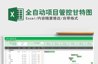 2021年全自动项目管控甘特图