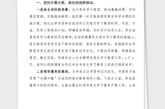 市党史学习教育工作情况汇报范文市委迎接巡回指导工作情况汇报市级工作总结报告