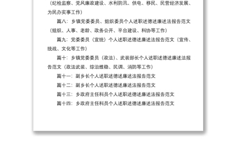 2021【14篇述职报告合集，23万字，乡镇领导班子及领导干部】乡镇领导班子及乡镇领导干部述职述德述廉述法报告范文